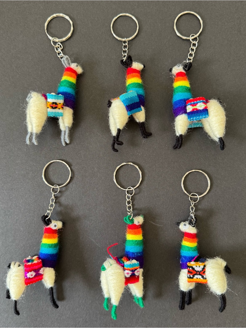 1 PCS Peru Peruvian Cute Alpaca Handmade Souvenir Textile Fabric Gift Keychain